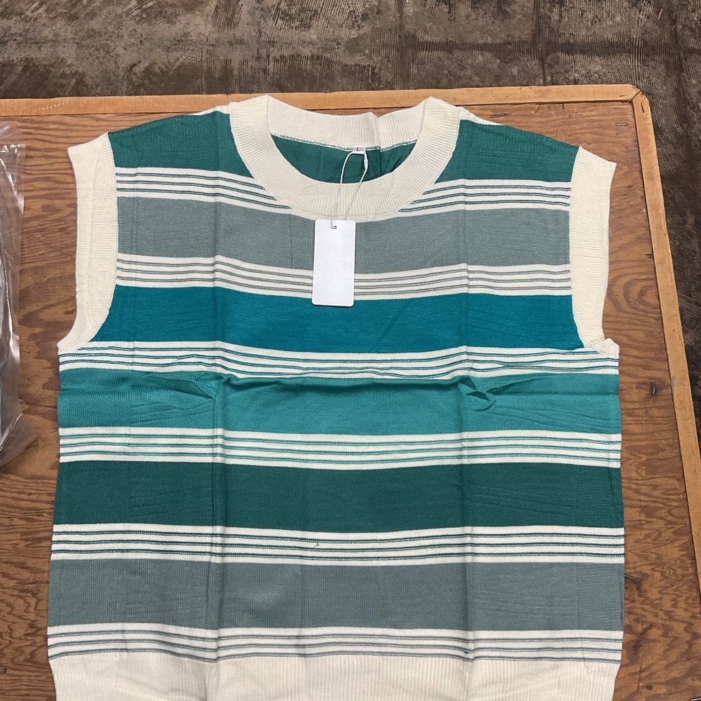 Striped Sleeveless Knit Top